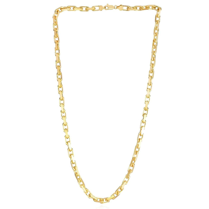 14K Yellow White Gold 4.8mm Luxe Cable Chain (Solid Links) 20" - 26" - WJD Exclusives