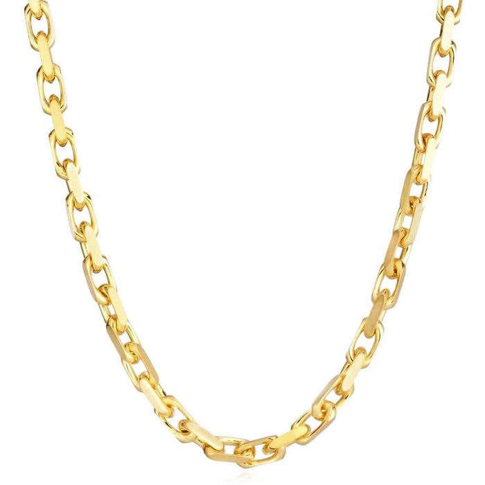 14K Yellow White Gold 4.8mm Luxe Cable Chain (Solid Links) 20" - 26" - WJD Exclusives