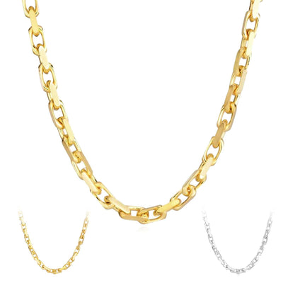 14K Yellow White Gold 4.8mm Luxe Cable Chain (Solid Links) 20" - 26" - WJD Exclusives