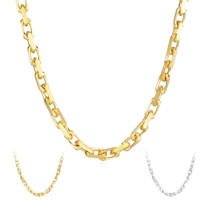 14K Yellow White Gold 4.8mm Luxe Cable Chain (Solid Links) 20" - 26" - WJD Exclusives