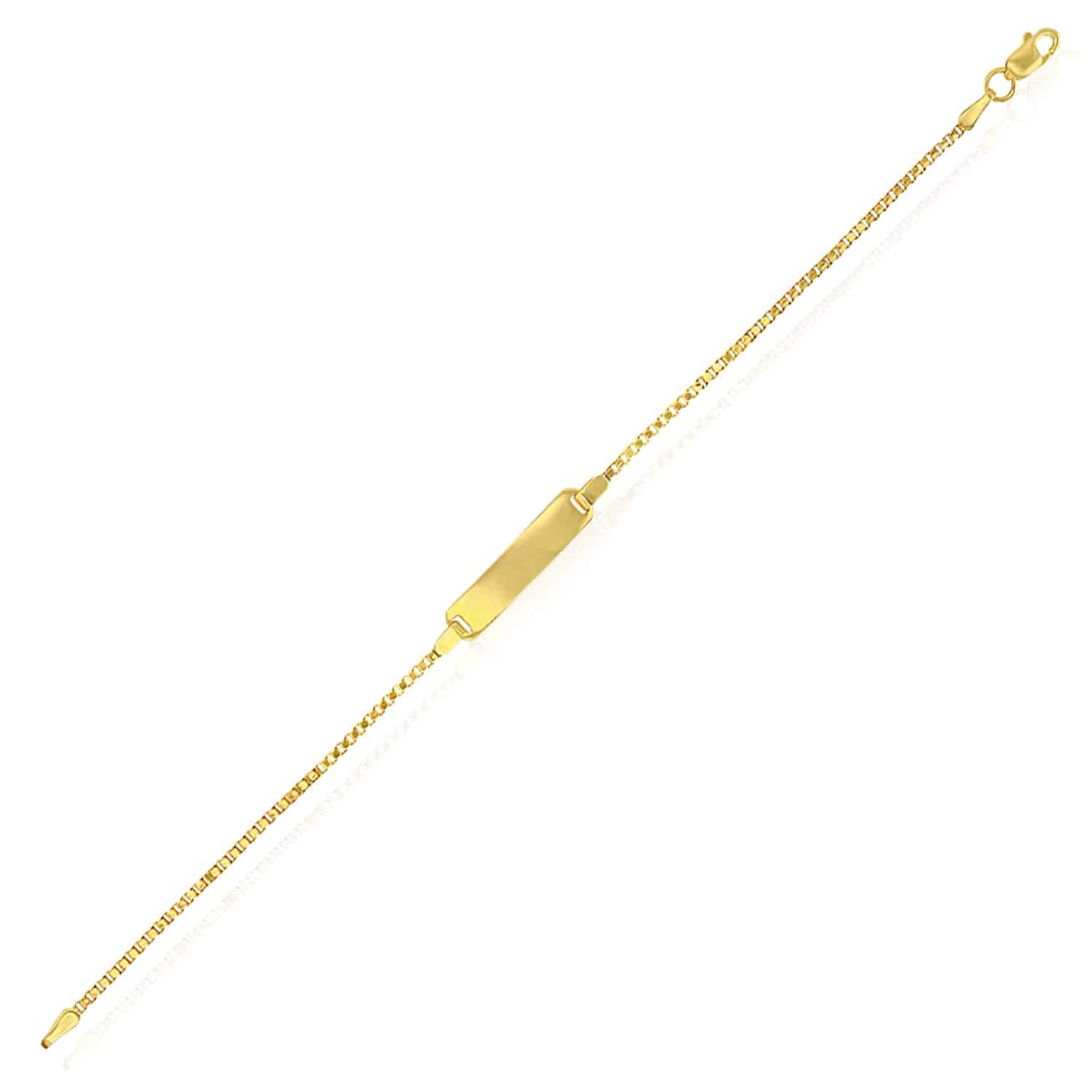 Kids 14K Real Gold Yellow Round Bismark ID Engravable 6"