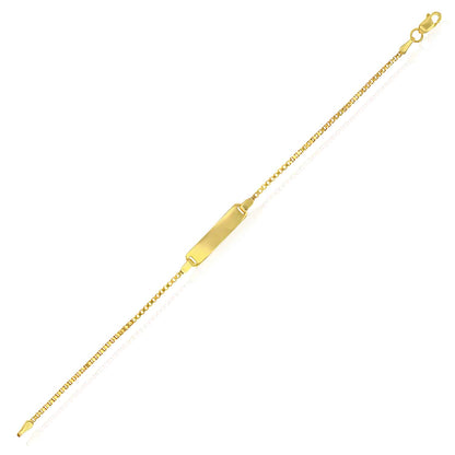 Kids 14K Real Gold Yellow Round Bismark ID Engravable 6"