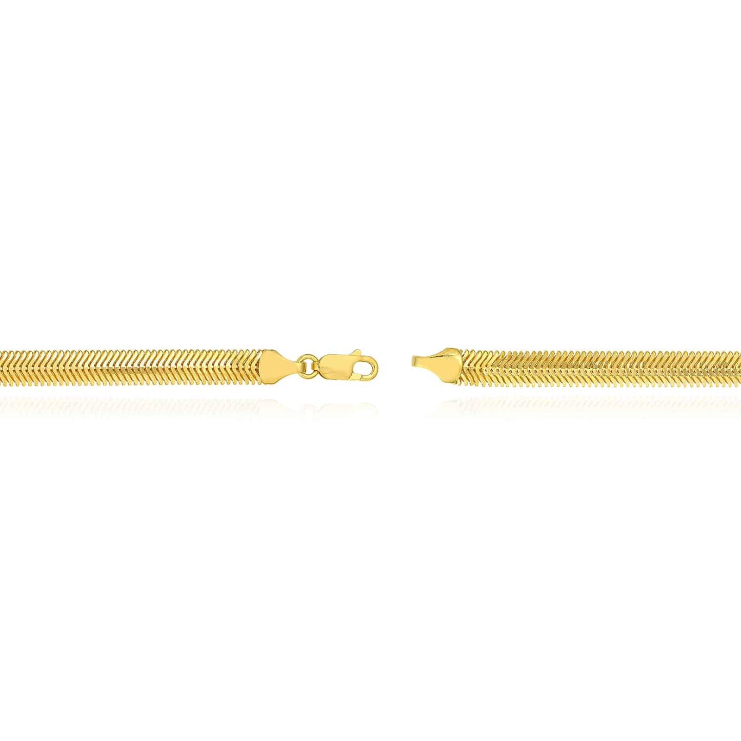 14K Real Gold Yellow 6.4mm Snake Necklace 16" 18"