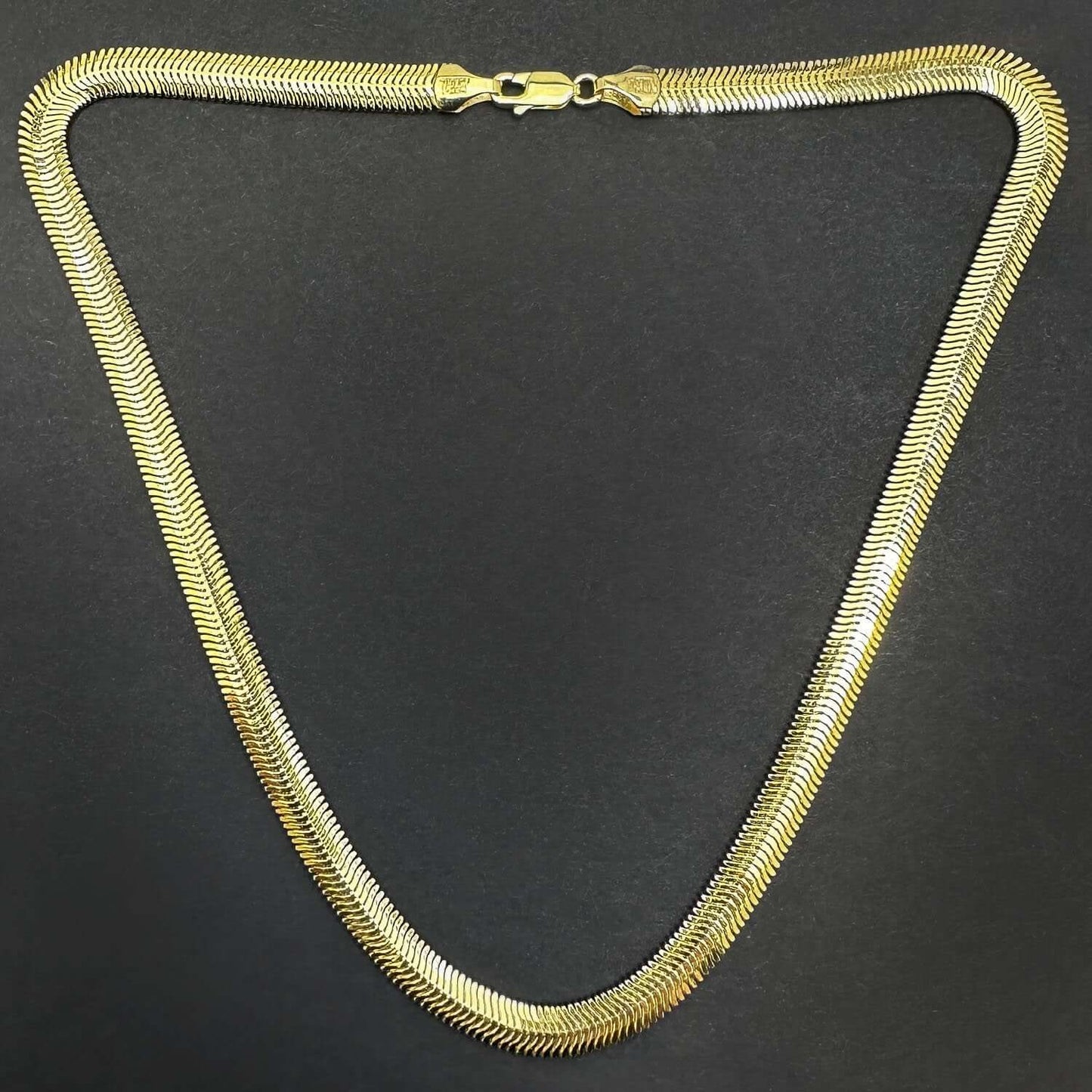 14K Real Gold Yellow 6.4mm Snake Necklace 16" 18"