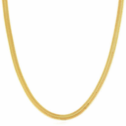 14K Real Gold Yellow 6.4mm Snake Necklace 16" 18"