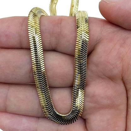 14K Real Gold Yellow 6.4mm Snake Necklace 16" 18"