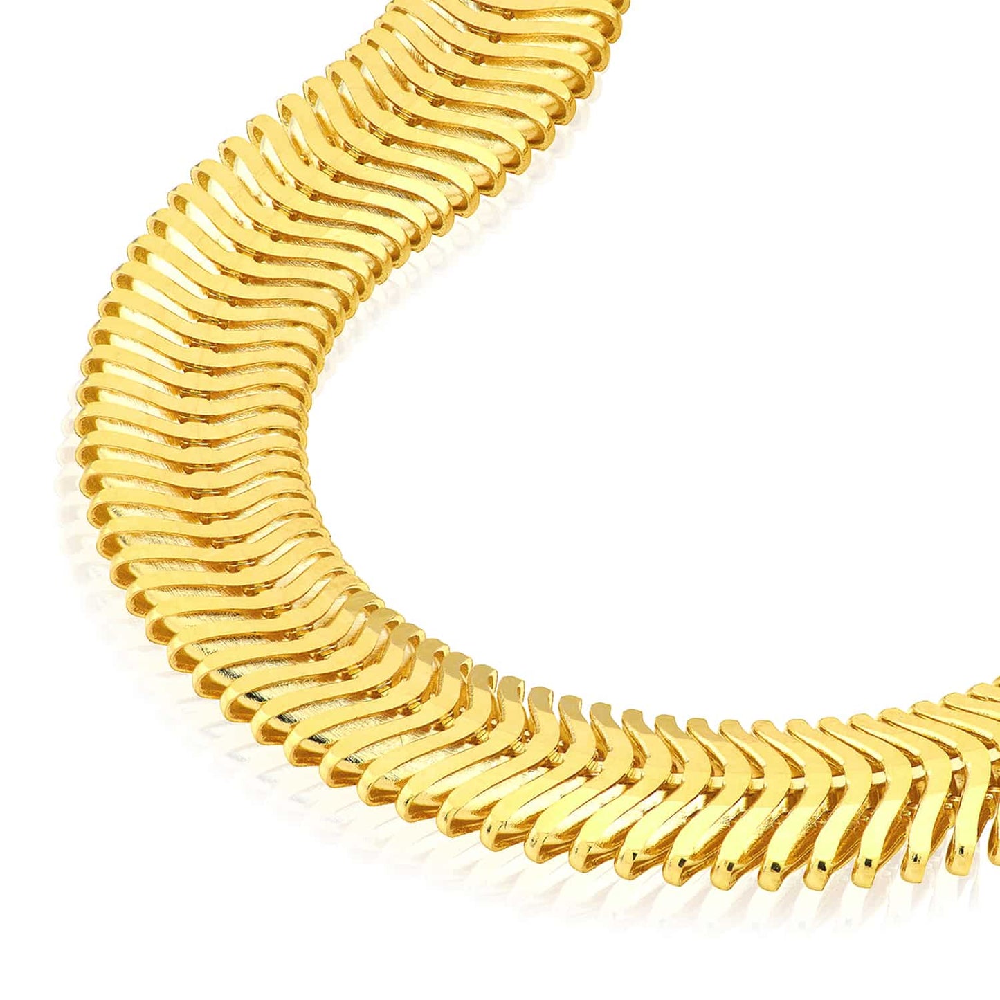 14K Real Gold Yellow 6.4mm Snake Bracelet 7.5"