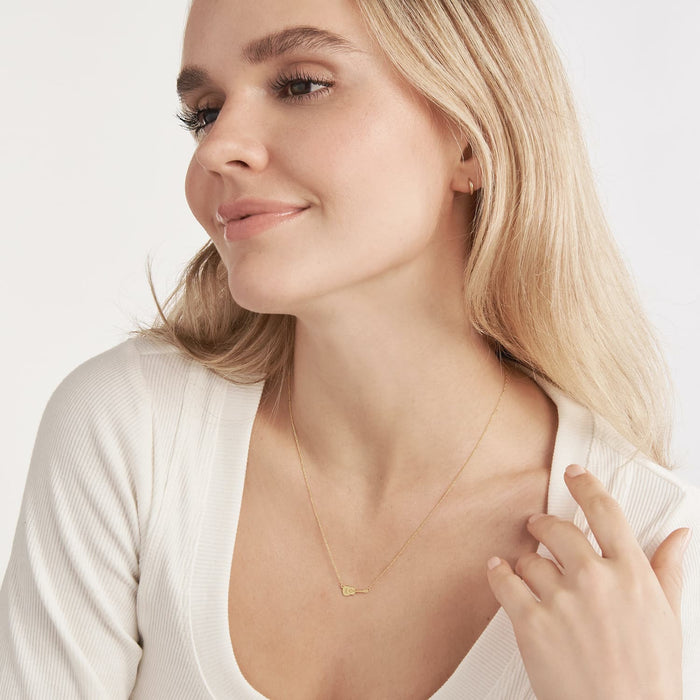 14K Yellow Gold Guitar Necklace (Solid Links) 16" - 18" Adjustable - WJD Exclusives