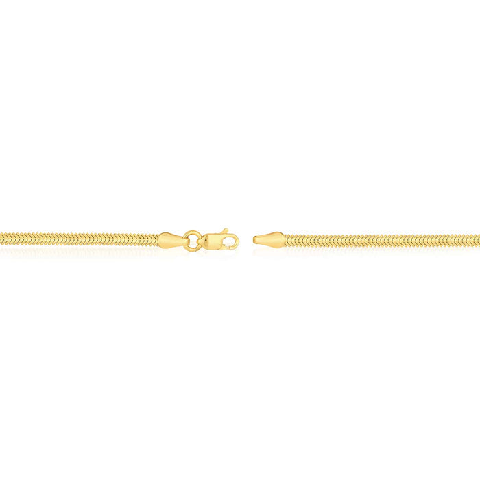 0.16CTW Natural Diamond 14K Yellow Gold Circle Snake Necklace (Hollow) 18" - WJD Exclusives