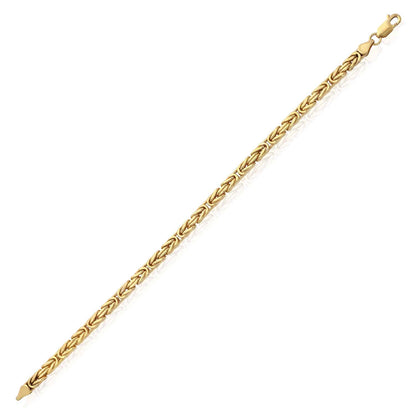10K Gold Yellow 4mm Byzantine Bracelet 8"