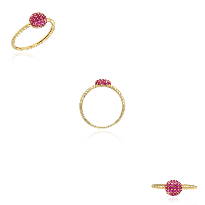 0.35CTW CZ 14K Yellow Gold Multiple Colors Cocktail Ring - WJD Exclusives