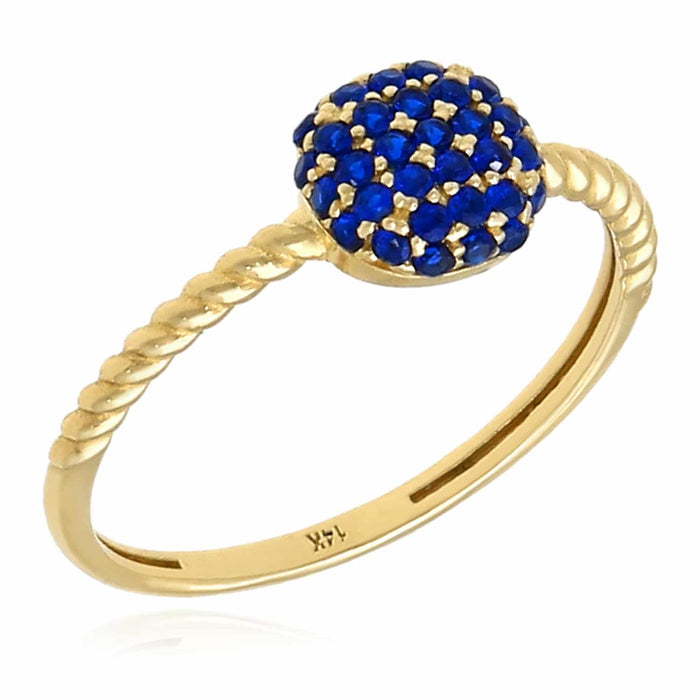 0.35CTW CZ 14K Yellow Gold Multiple Colors Cocktail Ring - WJD Exclusives