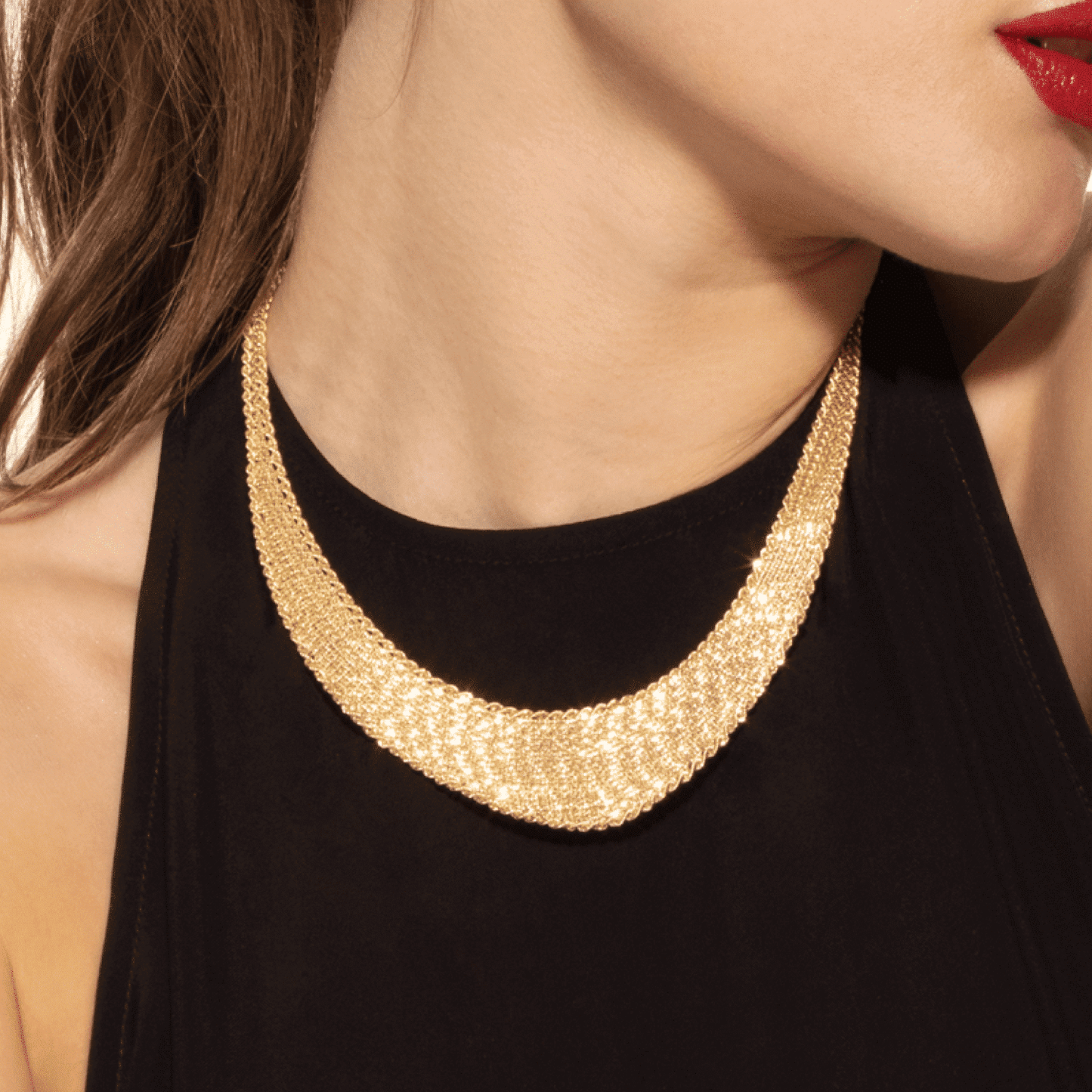 14K Real Gold Cleopatra Rope Necklace 17"