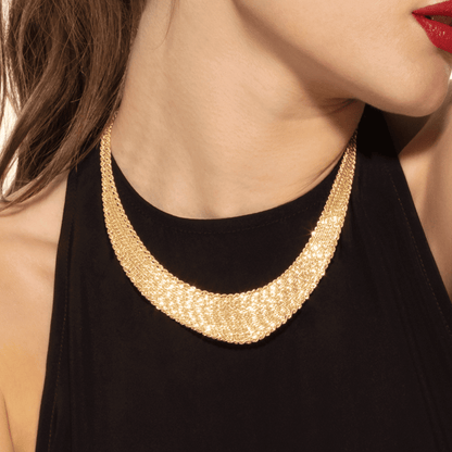 14K Real Gold Cleopatra Rope Necklace 17"