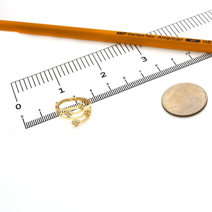 0.40CTW CZ 10K Gold Yellow Flower Cocktail Ring - WJD Exclusives