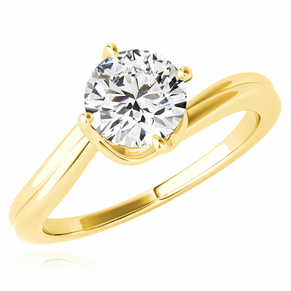 1CT Charles & Colvard Forever One Moissanite 14K Yellow Gold Engagement Ring - WJD Exclusives