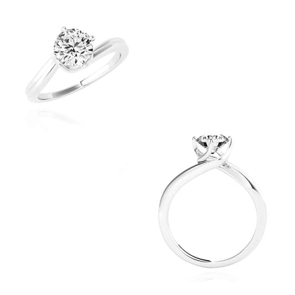 1CT Charles & Colvard Forever One Moissanite 14K Real Gold White Engagement Ring