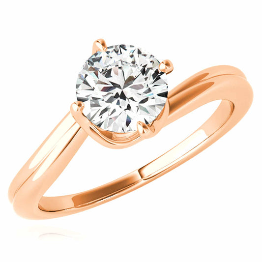 1CT Charles & Colvard Forever One Moissanite 14K Real Gold Rose Engagement Ring