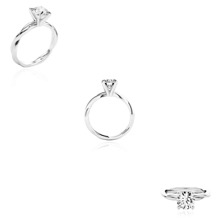 1CT Charles & Colvard Forever One Moissanite 14K White Gold Engagement Ring - WJD Exclusives