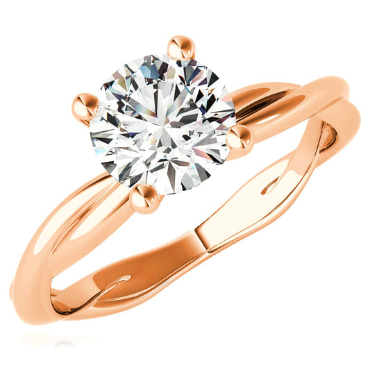 1CT Charles & Colvard Forever One Moissanite 14K Real Gold Rose Engagement Ring