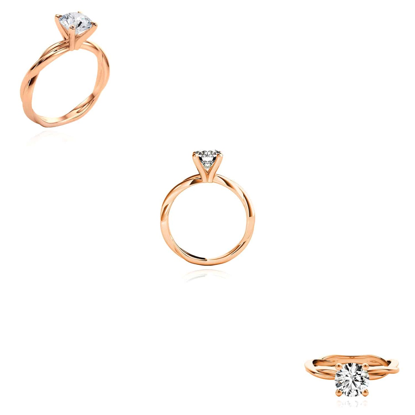 1CT Charles & Colvard Forever One Moissanite 14K Real Gold Rose Engagement Ring