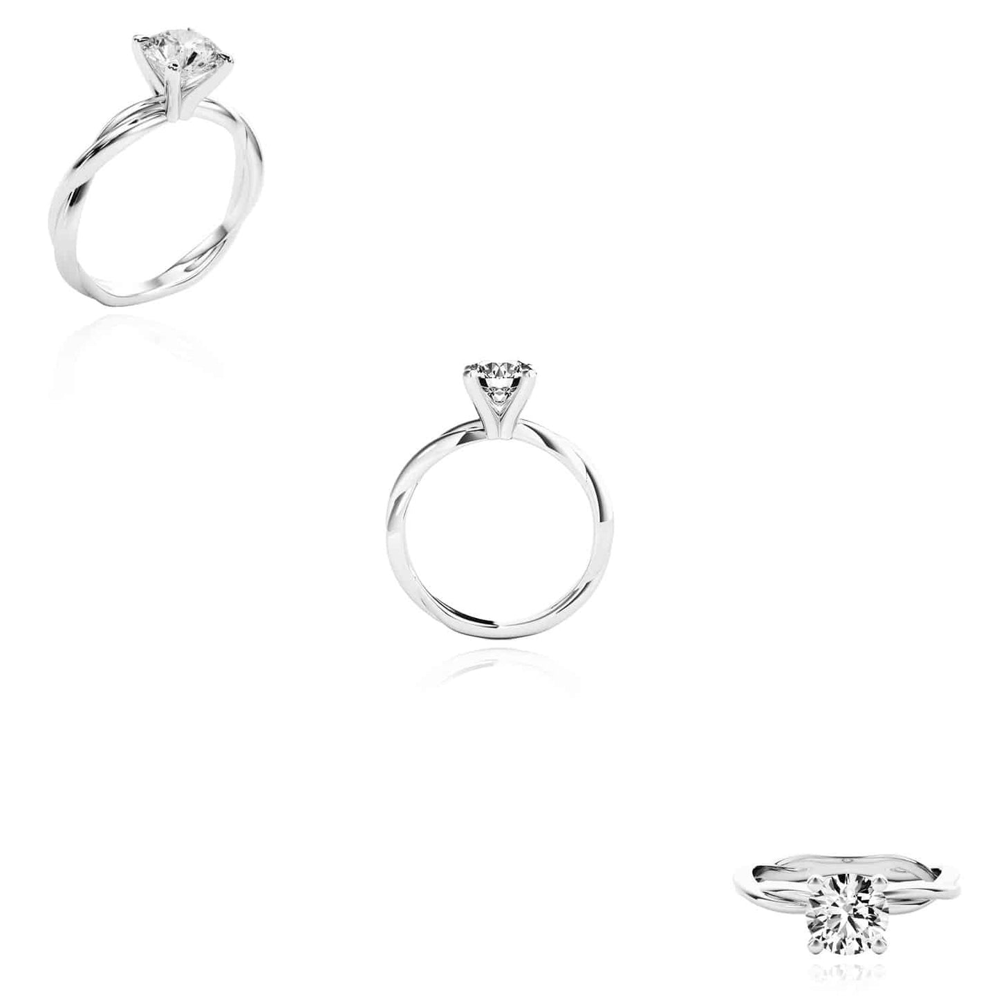 2CT Charles & Colvard Forever One Moissanite 14K Real Gold White Engagement Ring