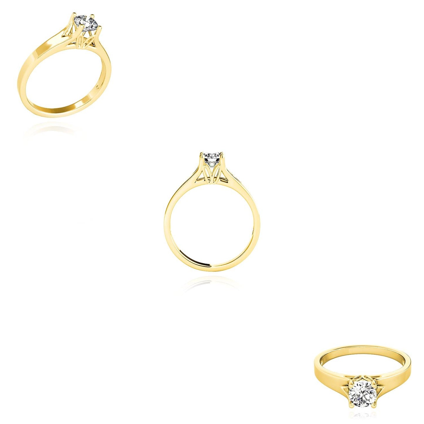 1CT Charles & Colvard Forever One Moissanite 14K Real Gold Engagement Ring