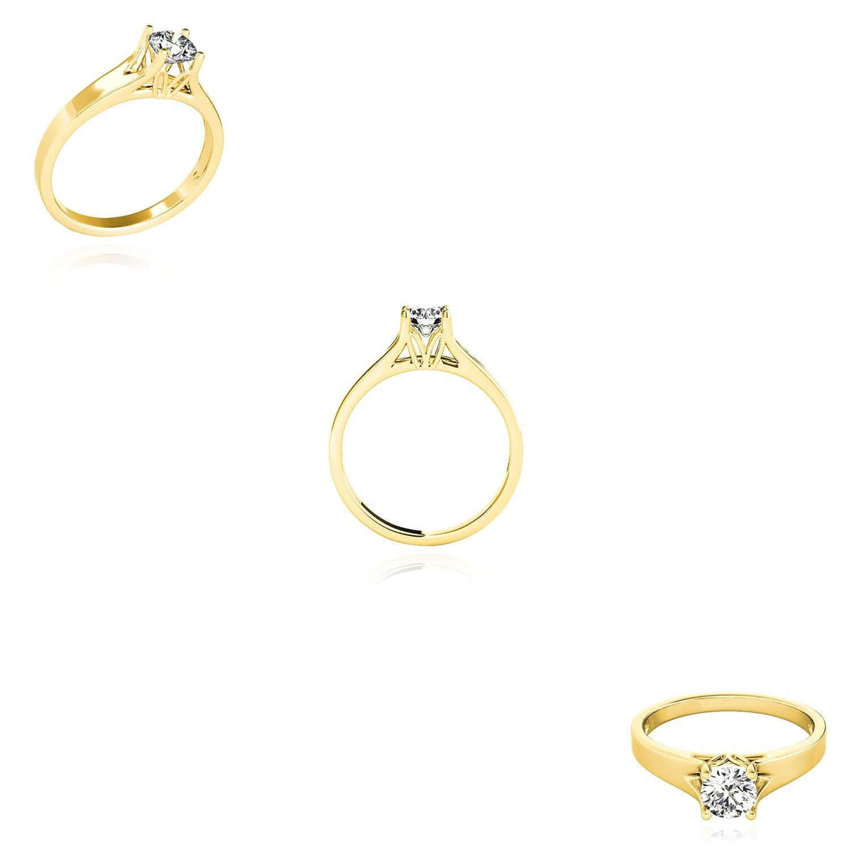 2C Charles & Colvard Forever One Moissanite 14K Yellow Gold Engagement Ring - WJD Exclusives