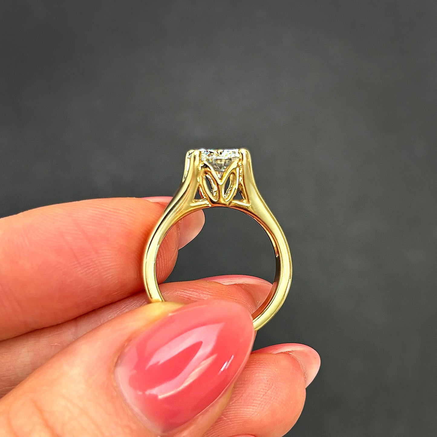 2C Charles & Colvard Forever One Moissanite 14K Yellow Gold Engagement Ring