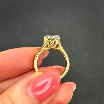 2C Charles & Colvard Forever One Moissanite 14K Yellow Gold Engagement Ring
