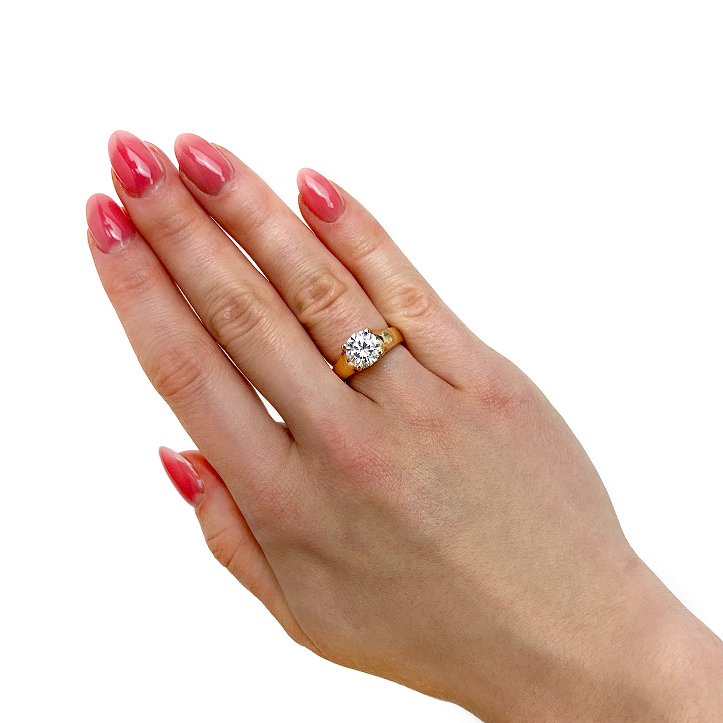 2C Charles & Colvard Forever One Moissanite 14K Yellow Gold Engagement Ring