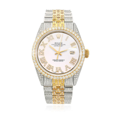 Rolex Datejust Iced White Gold Roman Diamond Dial Jubilee Band 36mm Watch - WJD Exclusives
