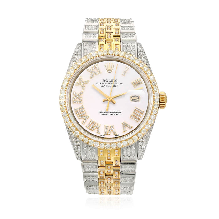Rolex Datejust Iced White Gold Roman Diamond Dial Jubilee Band 36mm Watch - WJD Exclusives