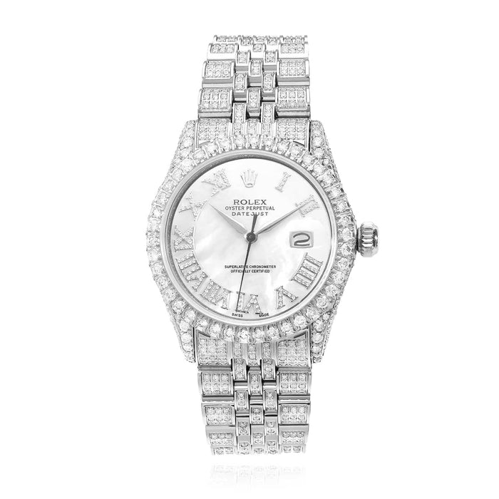 Rolex Datejust Custom Diamond Jubilee Band Diamond Pearl Dial Bezel 36mm Watch - WJD Exclusives