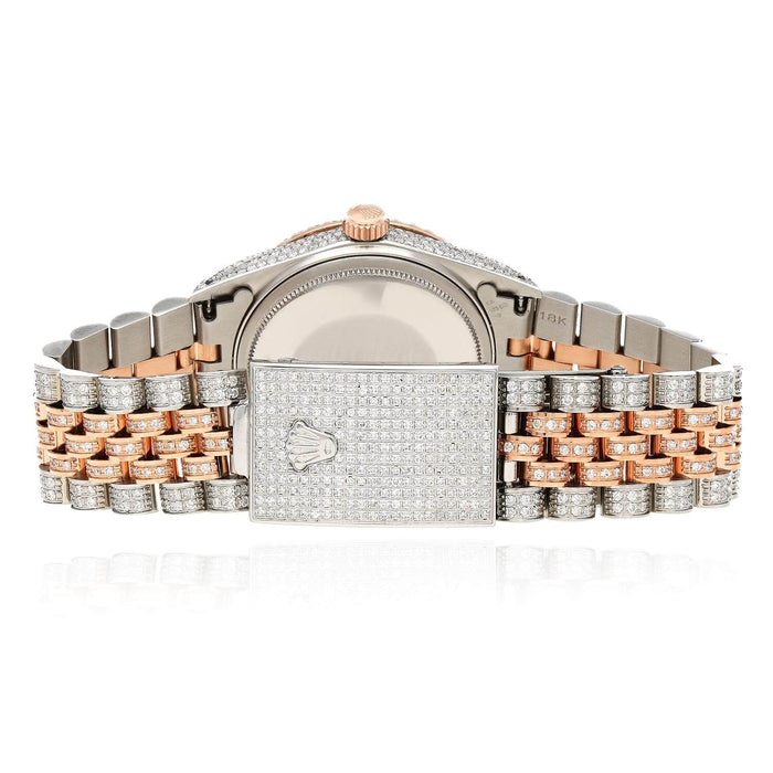 Rolex Datejust 12CTW Natural Diamond Stainless Steel White Rose Pearl Watch 36mm - WJD Exclusives