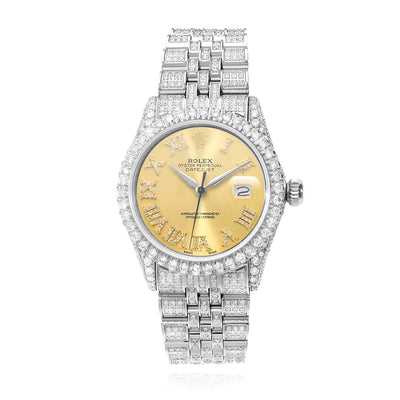 Rolex Datejust Diamond Jubilee Band Diamond Yellow White Dial Bezel 36mm Watch - WJD Exclusives