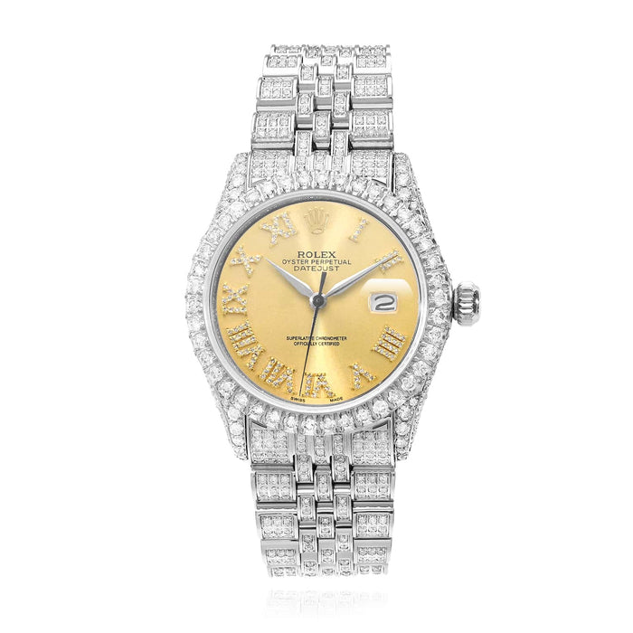 Rolex Datejust Diamond Jubilee Band Diamond Yellow White Dial Bezel 36mm Watch - WJD Exclusives