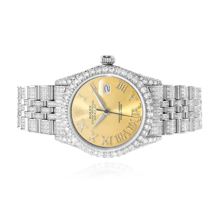 Rolex Datejust Diamond Jubilee Band Diamond Yellow White Dial Bezel 36mm Watch - WJD Exclusives