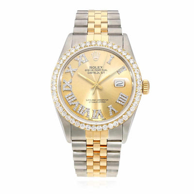 Rolex Datejust Jubilee Band 4.50Ct Natural Diamond Bezel Yellow Dial 36mm Watch - WJD Exclusives