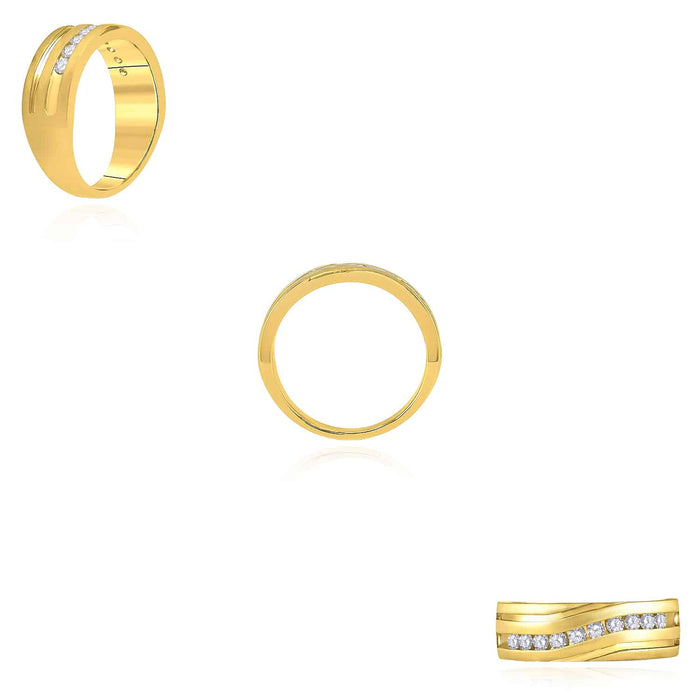 0.50CTW Natural Diamond 10K Yellow Gold Men's Wedding Band Ring - WJD Exclusives