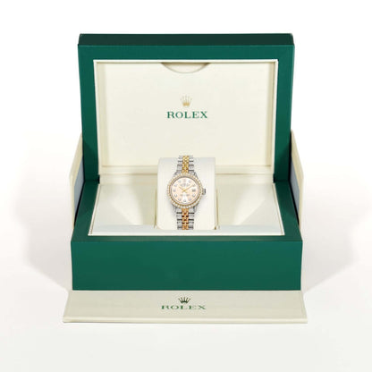 Rolex Datejust Diamond Pave Jubilee Band Diamond Dial Bezel Cream 26mm Watch