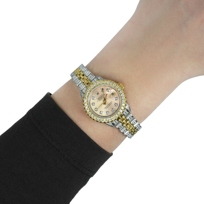 26mm Rolex Datejust 69173 Diamond Jubilee Band Diamond Dial Bezel Cream Watch