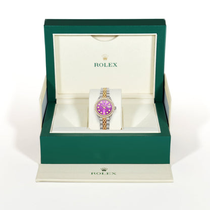 Rolex Datejust Custom Diamond Jubilee Band Diamond Dial Bezel Purple 26mm Watch