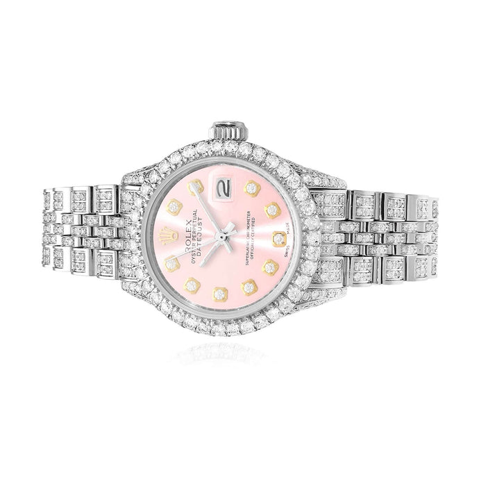 Rolex Datejust 26mm Pave Jubilee Band Diamond Bezel Pink Dial Watch - WJD Exclusives