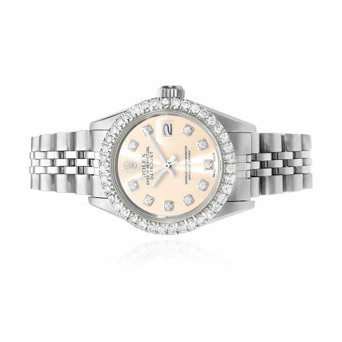 Rolex Datejust 26mm Custom Jubilee Band Diamond Bezel Cream Dial Watch - WJD Exclusives