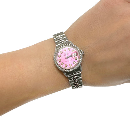 Rolex Datejust 26mm Custom Jubilee Band Diamond Bezel Purple Dial Watch