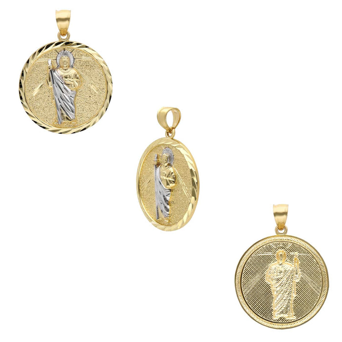 10K Gold Yellow White Two - Tone Jesus Pendant 1.4" - WJD Exclusives