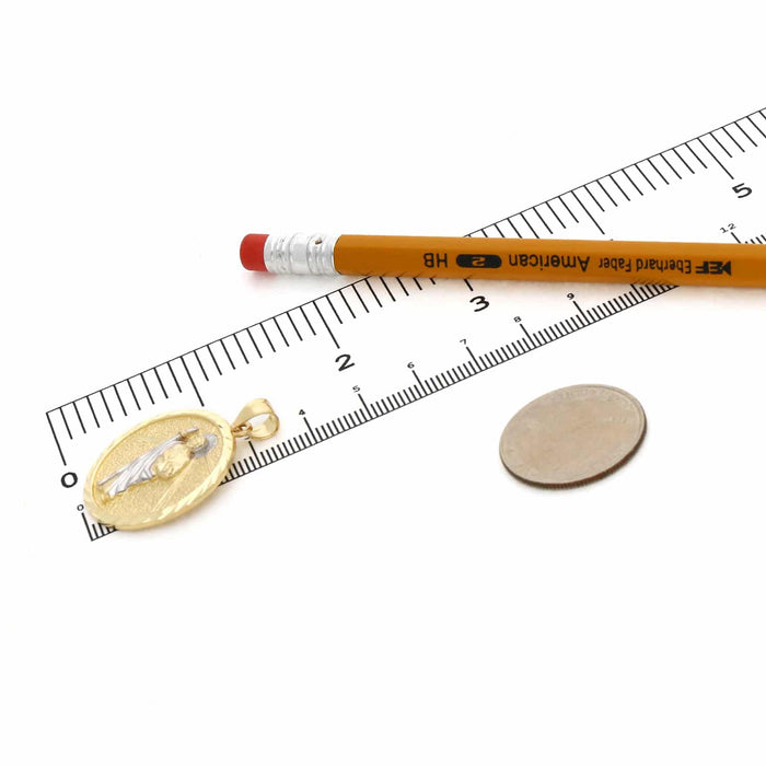 10K Gold Yellow White Two - Tone Jesus Pendant 1.4" - WJD Exclusives