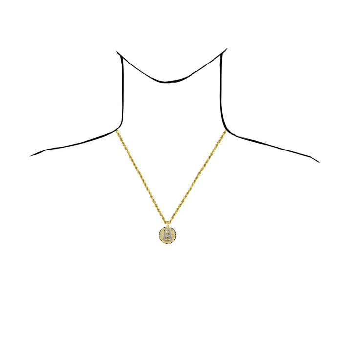10K Gold Two - Tone Yellow White Textured Jesus Pendant 1.4" - WJD Exclusives