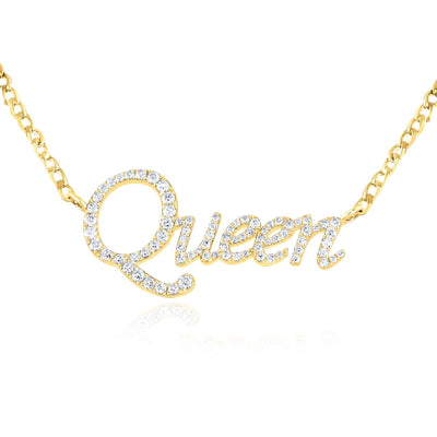 1.00CTW Natural Diamond 14K Yellow Gold Queen Necklace (Solid Links) 18" - WJD Exclusives